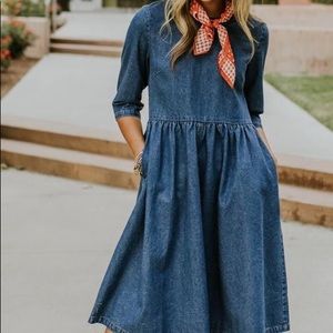 Roolee Denim Midi Dress Size Small